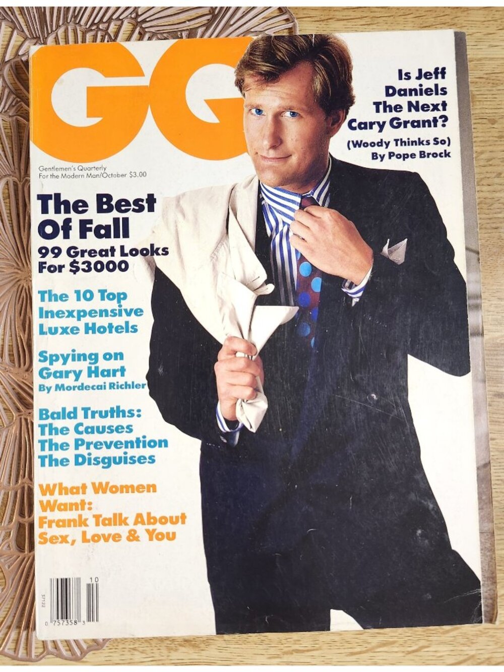 GQ Magazine Jeff Daniels Cover October 1987 Vintage Gentleman's Quarterly VTG